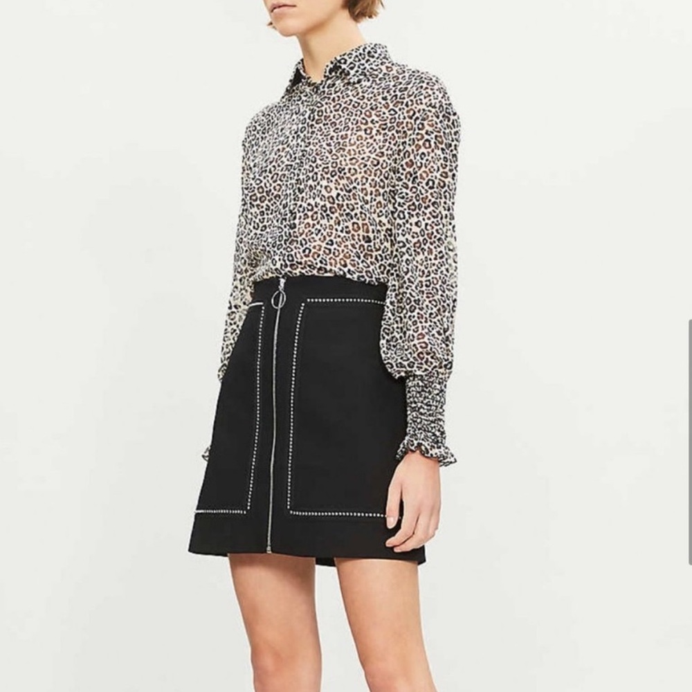 Maje Jimege Stuffed Black Mini Skirt